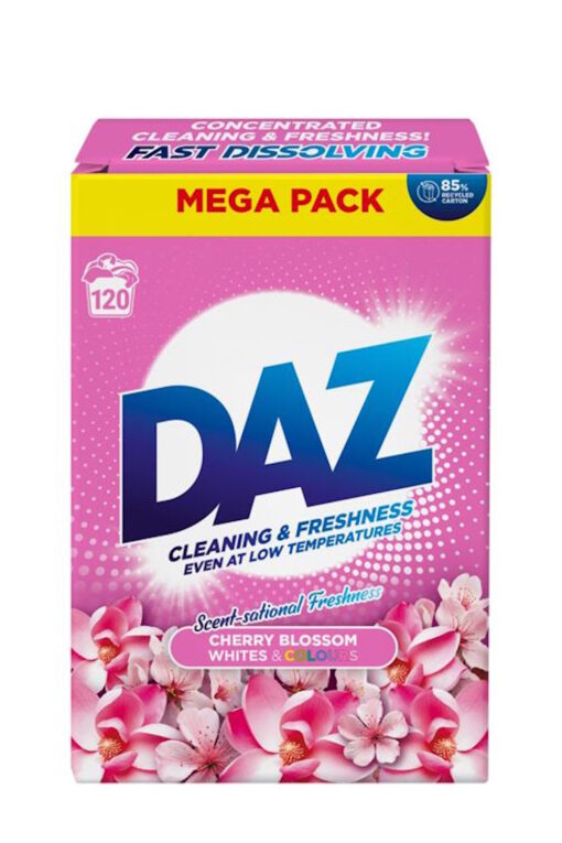Daz Fast Dissolving Washing Powder Whites & Colours Cherry Blossom 120 Washes