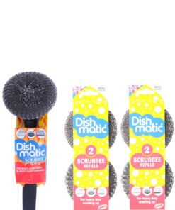 Dishmatic Scrubbee and 2 Scrubbee Refill Packs