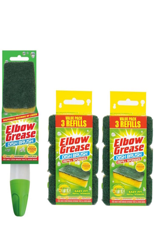 Elbow Grease Dish Brush with 2 Dish Brush Refill Packs