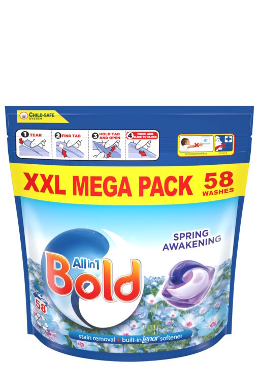 Bold All-n-1 Pods Spring Awakening - Stain Removal & Lenor Freshener (58 Pods)