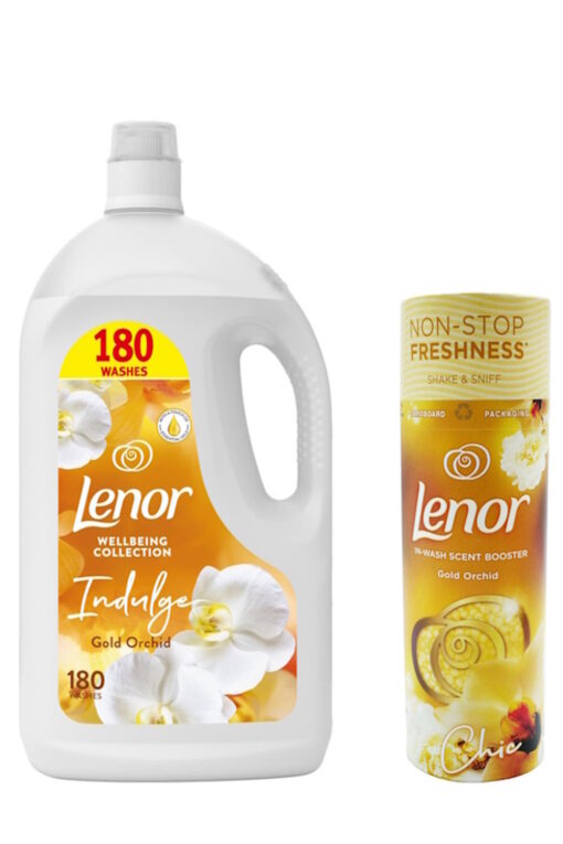 Lenor Gold Orchid In Wash Scent Booster 176g & Fabric Conditioner 180 Washes