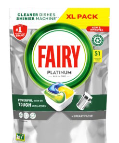 Fairy Platinum All in One Dishwasher Capsules Lemon - 51  Washes